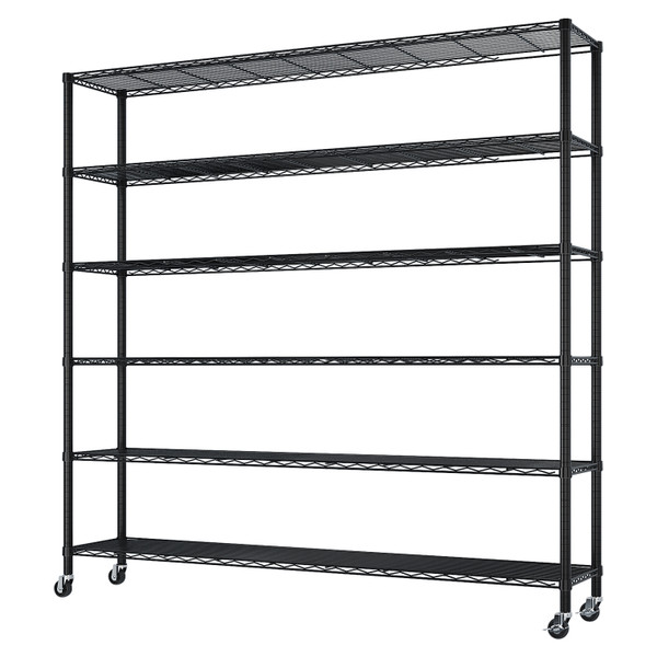 6-Tier Steel Shelving Unit with Wheels product image