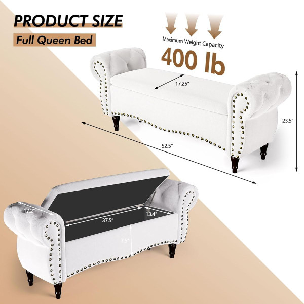 Upholstered Storage Ottoman Bench product image