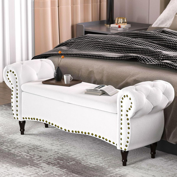 Upholstered Storage Ottoman Bench product image