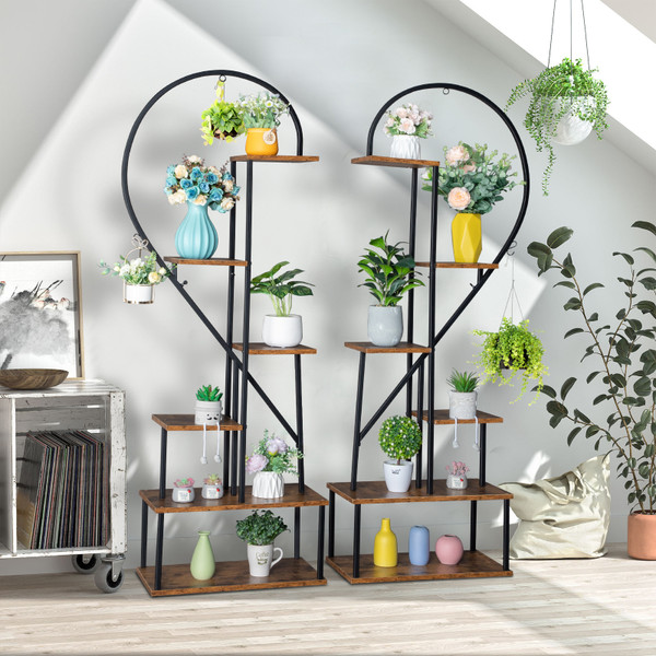Heart Shape 6-Layer Indoor Plant Rack (2-Pack) product image