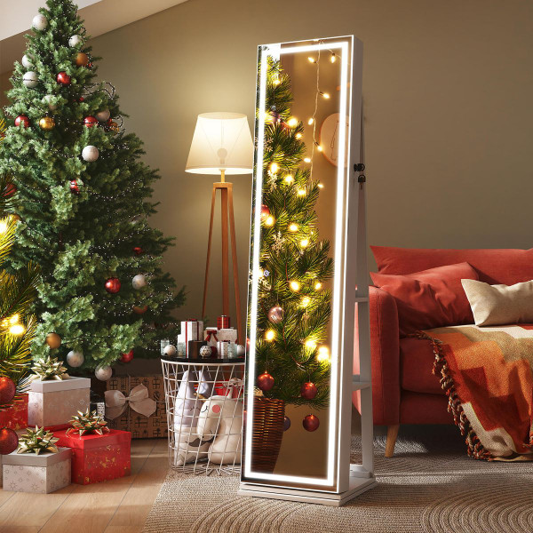 360° Swivel Jewelry Cabinet with Lighted Full Length Mirror product image