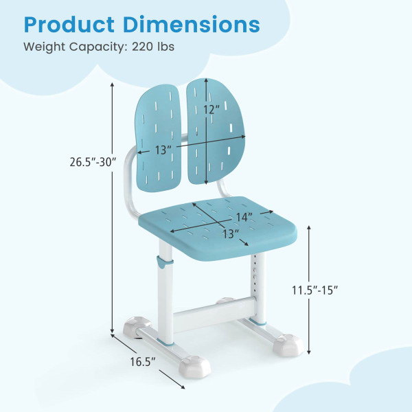 Kids Desk Chair with Adjustable Height and Dual Backrest product image