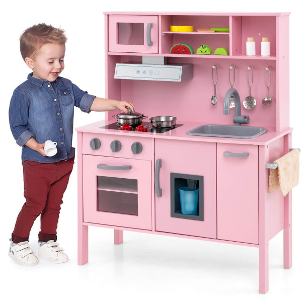 Wooden Kids Kitchen Playset with Removable Sink and Faucet product image
