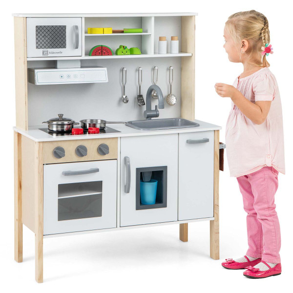 Wooden Kids Kitchen Playset with Removable Sink and Faucet product image