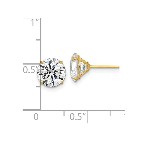 14K Yellow Gold Sythentic Cubic Zirconia Solitaire Earrings (8mm) product image
