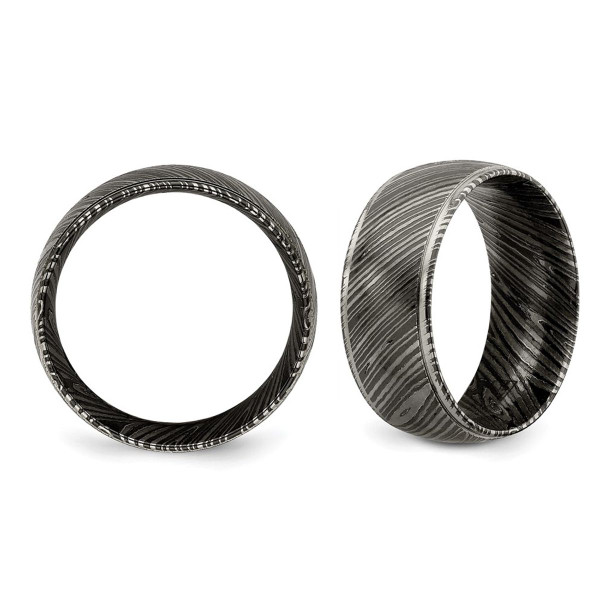 Mens Black Titanium Zebra Band Ring (10mm) product image