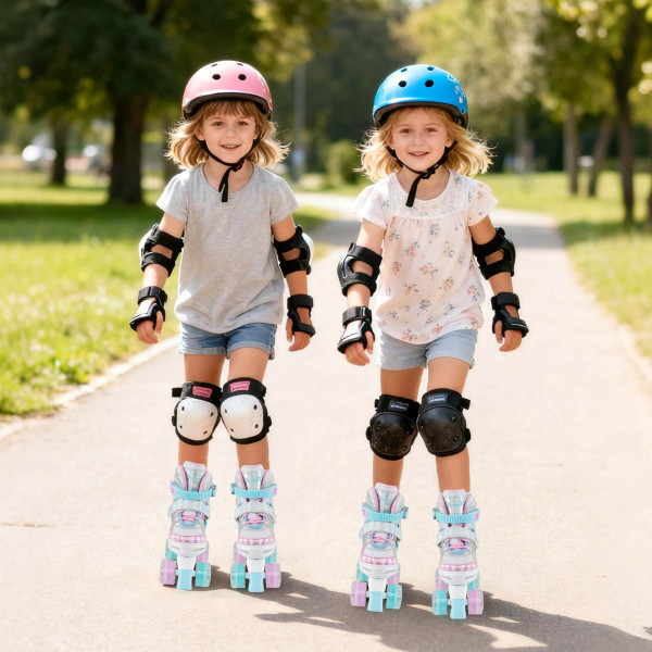 Kids' Adjustable Quad Skates with Light-up Wheels product image