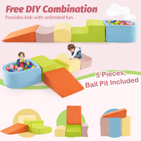 Kids' Climb and Crawl Play Set with Ball Pit (5-Pieces) product image