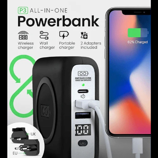 InfinaCore P3 Wireless Portable Charger Bank product image