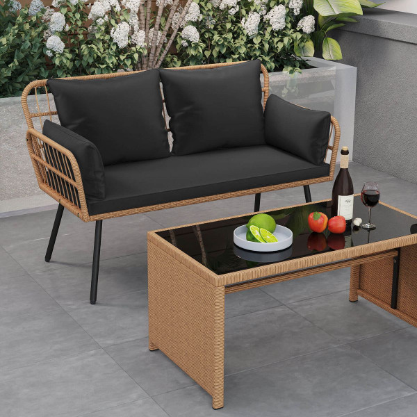 Wicker  Patio  Loveseat  Sofa  product image