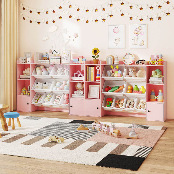 Kids Toy Storage and Bookshelf with 8 Bins product image