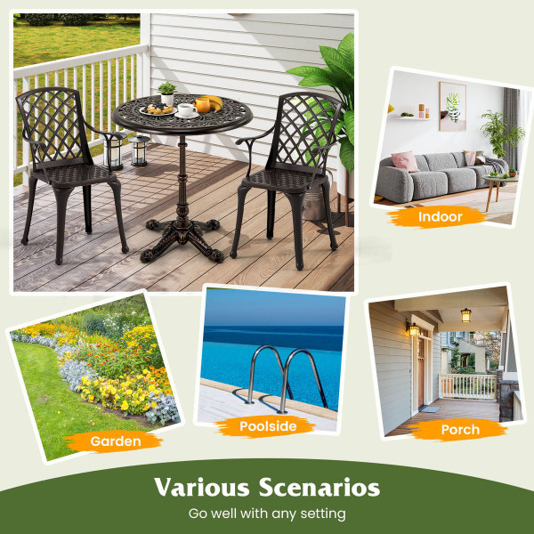 27” Round Cast Aluminum Patio Bistro Table  product image