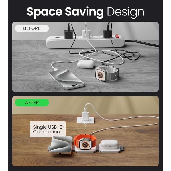 InfinaCore 3-in-1 Foldable MagSafe Wireless Charger product image