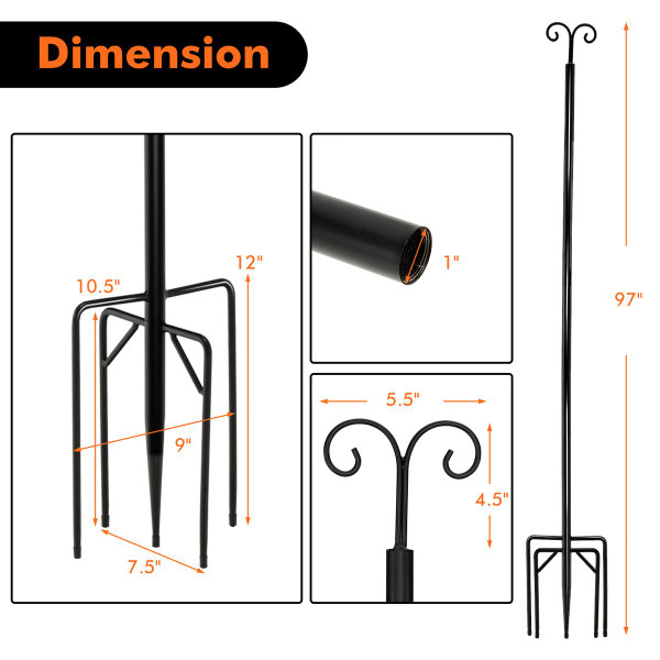 Outdoor Metal Light Poles with Adjustable Height (2-Pack) product image
