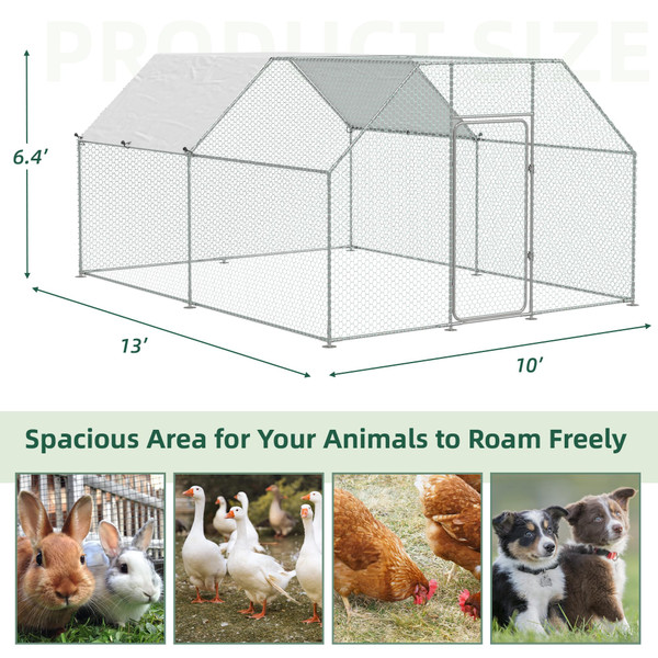 Large Metal Chicken Coop Run with Cover product image
