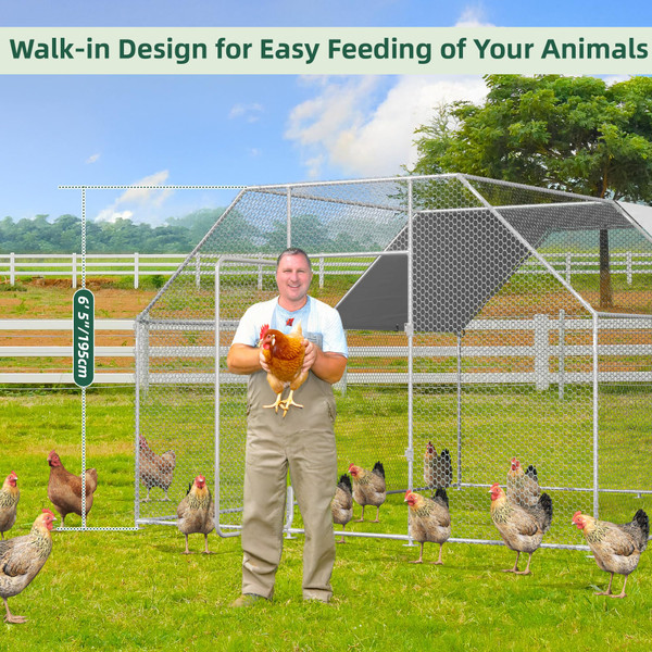 Large Metal Chicken Coop Run with Cover product image