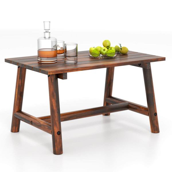 Outdoor Coffee Table with Slatted Tabletop and Reinforced Crossbar product image