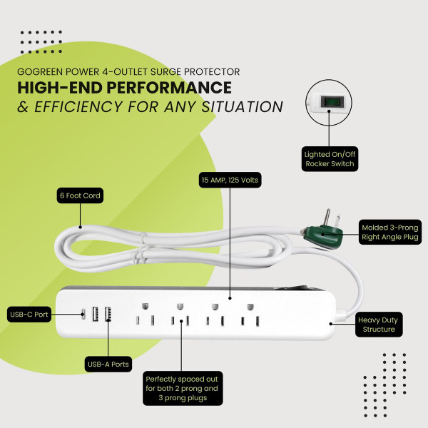 6-FT Cord Surge Protector product image