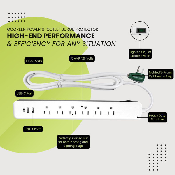 6-FT Cord Surge Protector product image