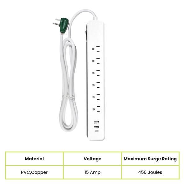 6-FT Cord Surge Protector product image