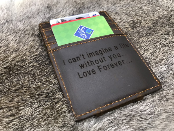 Personalized Leather Magnetic Money Clip product image