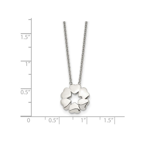 Stainless Steel Hearts Pendant Necklace with Chain (18.5") product image