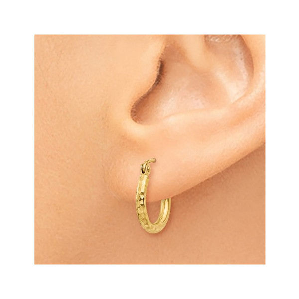 Extra Small Diamond Cut Hoop Earrings in 14K Yellow Gold product image