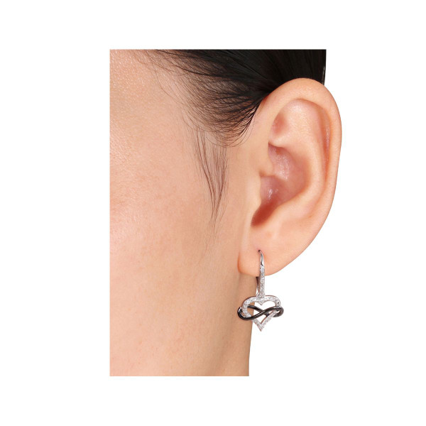 1/6 Carat (ctw) Diamond Infinity Heart Earrings and Pendant Set product image