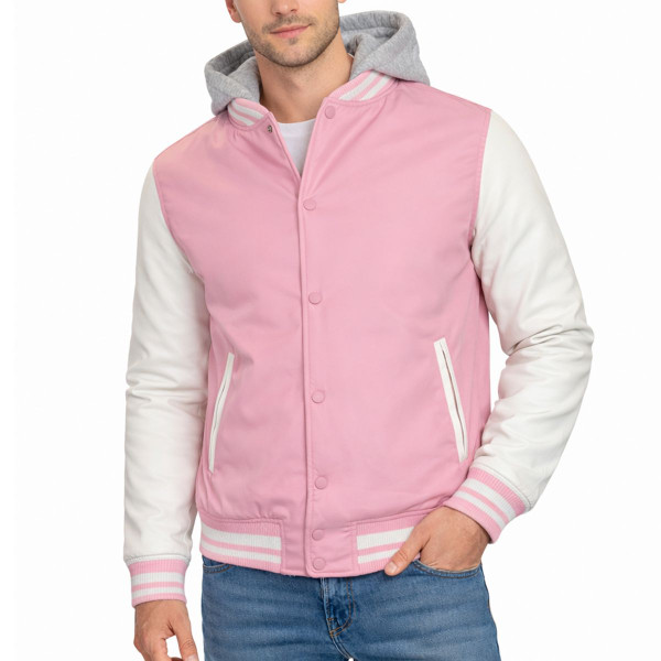 Men's Hooded Varsity Jacket with Detachable Hood  product image