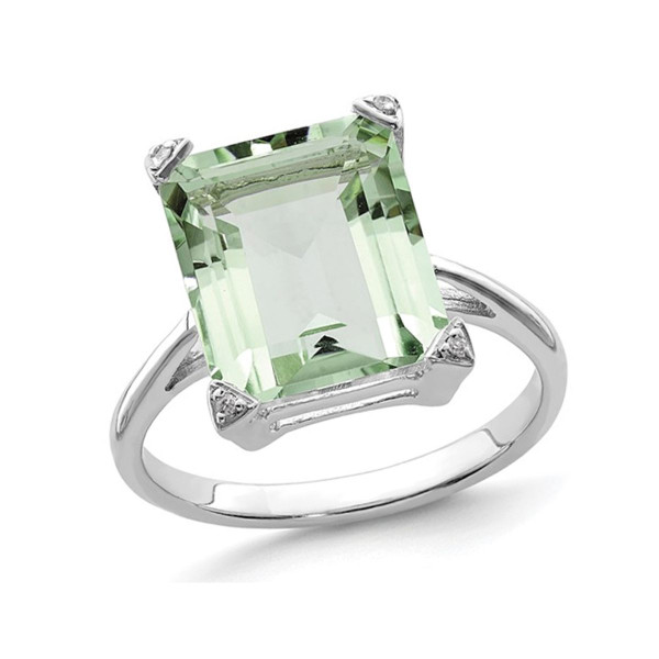 5.45 Carat (ctw) Green Quartz Ring in Sterling Silver product image