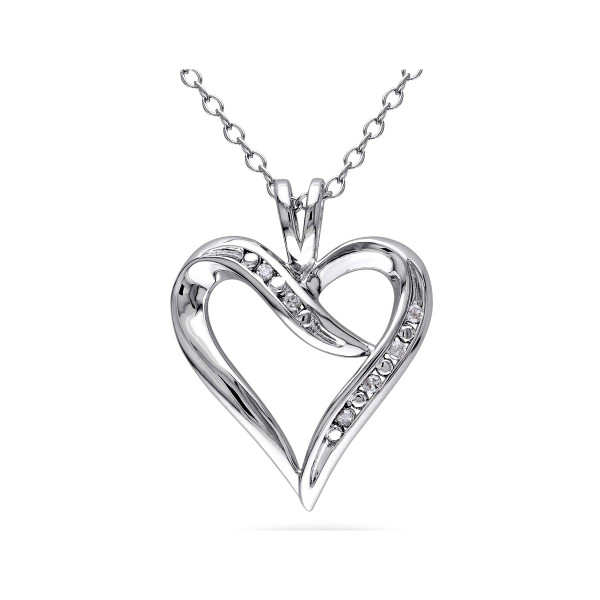 1/20 Carat (ctw I2-I3) Diamond Heart Necklace in Sterling Silver product image