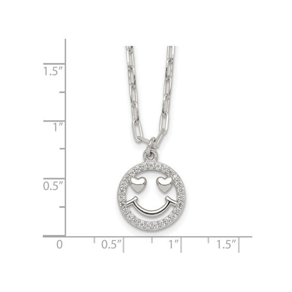 Sterling Silver Smiley Face Charm Necklace with Chain product image