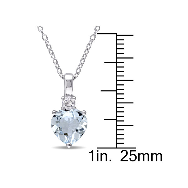 1.50 Carat (ctw) Aquamarine Heart Necklace in Sterling Silver product image