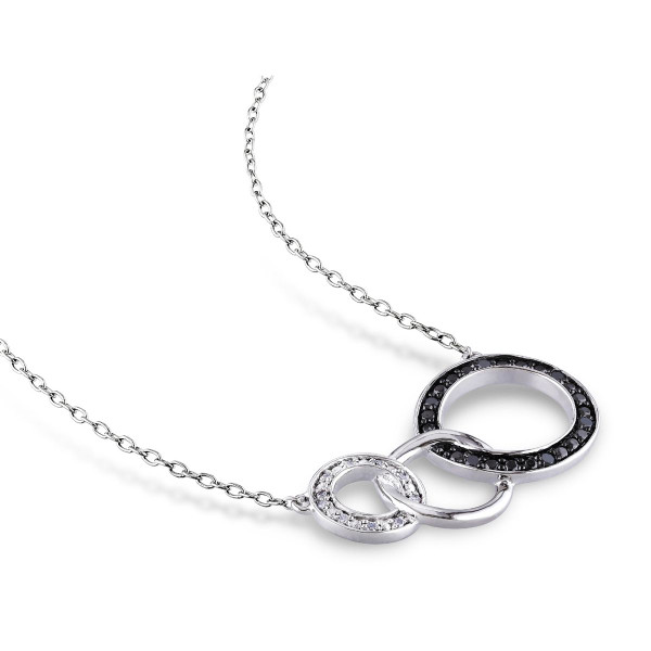 1/10 Carat (ctw) Diamond Tri-Circle Necklace in Sterling Silver product image
