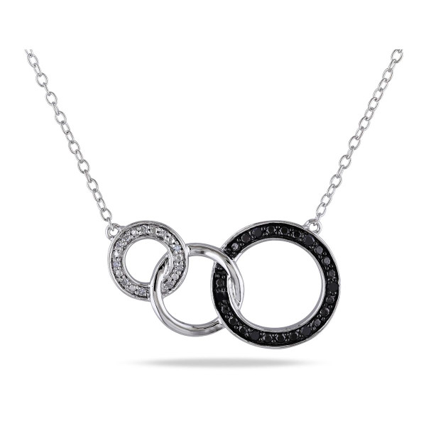 1/10 Carat (ctw) Diamond Tri-Circle Necklace in Sterling Silver product image