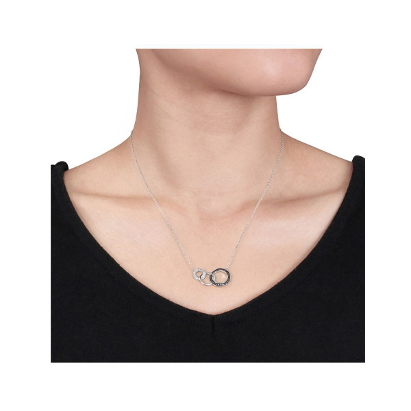 1/10 Carat (ctw) Diamond Tri-Circle Necklace in Sterling Silver product image