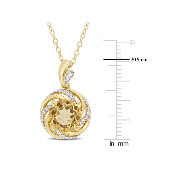 1.85 Carat (ctw) Citrine Swirl Pendant Necklace product image