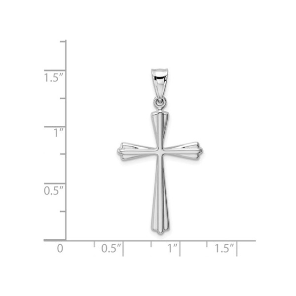 14K White Gold Polished Cross Pendant Necklace product image