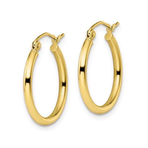 10K Yellow Gold Polished Hoop Earrings - 4/5 Inches (2mm) product image
