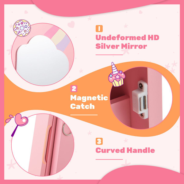 Kids' Tilt-Angle Jewelry Cabinet with Full-Length Mirror  product image