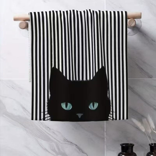 Modern Black Cat Kitchen Towel (2-Pack) product image