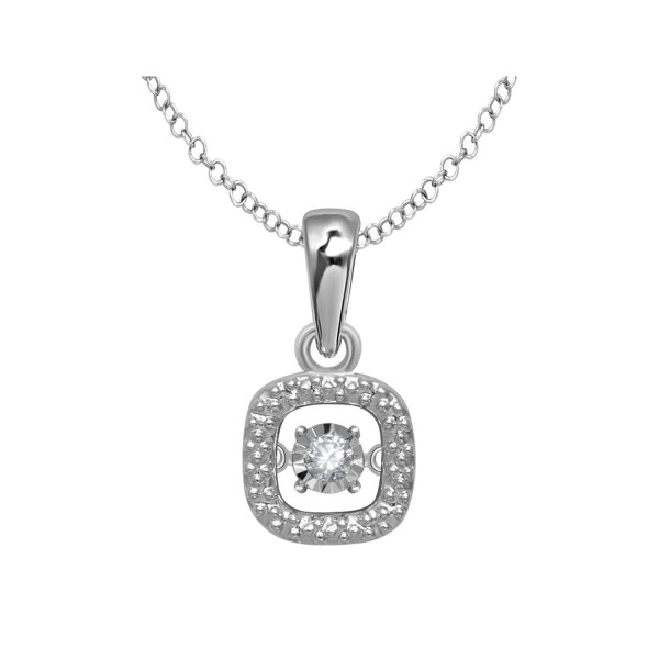 Diamond Pendant in Sterling Silver with Chain product image