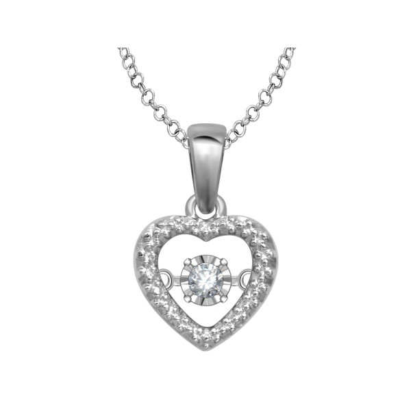 Diamond Heart Pendant Necklace  in Sterling Silver product image