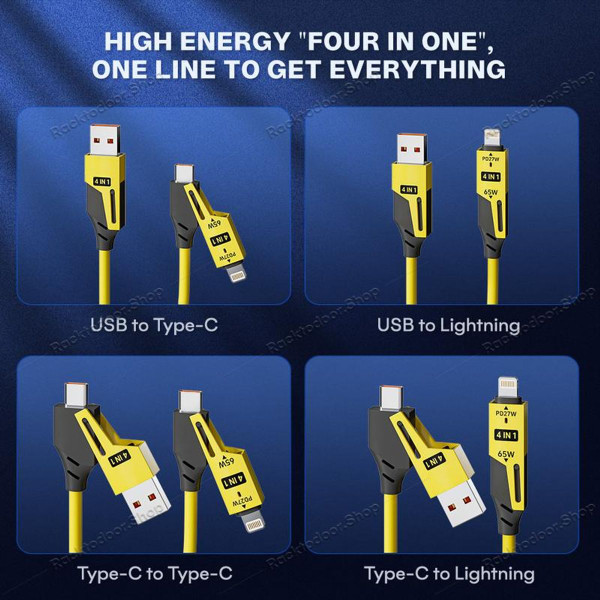 4-in-1 Coiled Universal USB Charger Cable (1- or 2-Pack) product image
