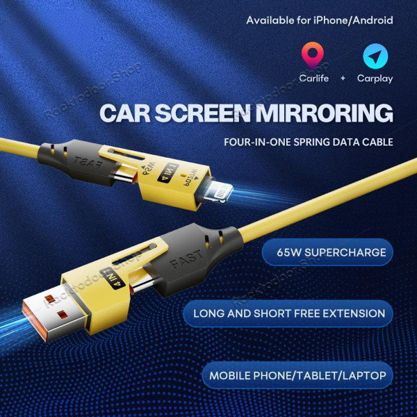 4-in-1 Coiled Universal USB Charger Cable (1- or 2-Pack) product image