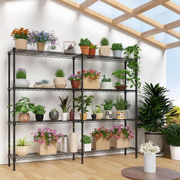 4-Tier Double Row Adjustable Garage Storage Shelves product image