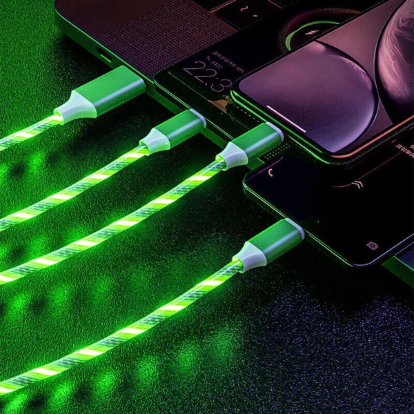 3 in 1 LED Flowing Luminous Fast Charging Cable (3.3ft) product image