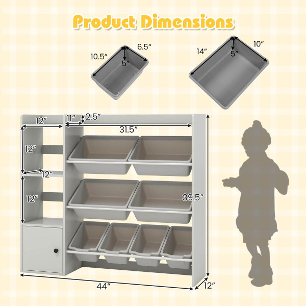 Kids' Wooden Toy Storage and Bookshelf product image