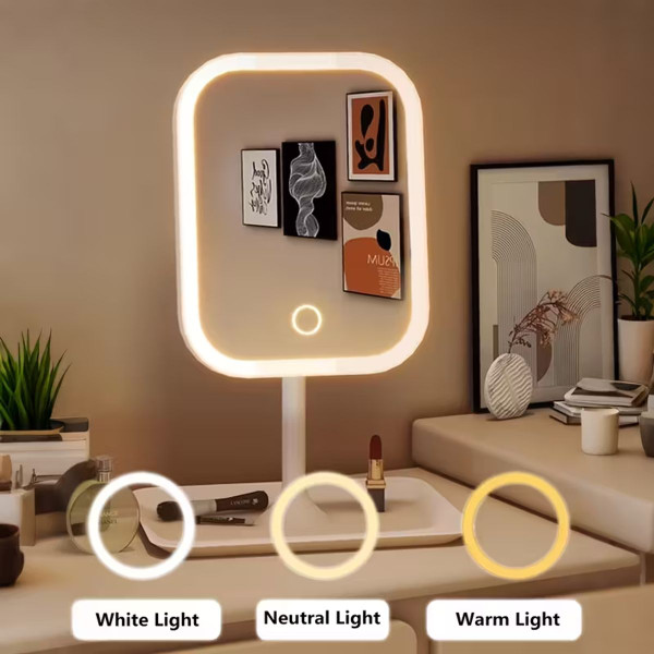 Rotating Makeup Mirror With LED Lighting product image