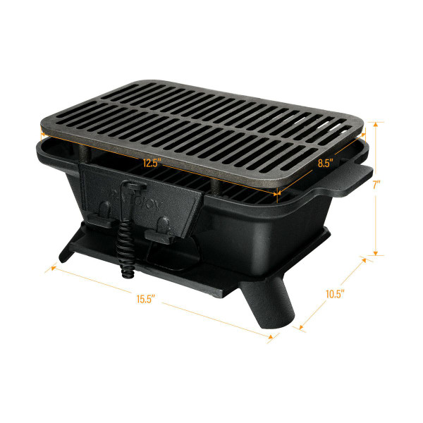 Heavy Duty Tabletop Cast Iron Charcoal BBQ Grill product image